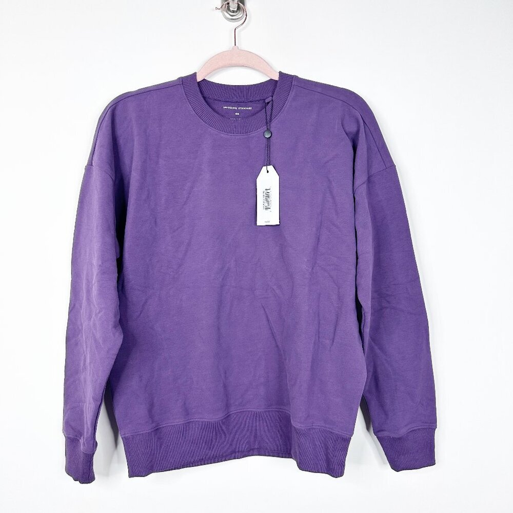 2/$30 NWT Universal Standard Crew Neck Sweatshirt w Ribbing Violet XS #A1317 - Picture 3 of 9